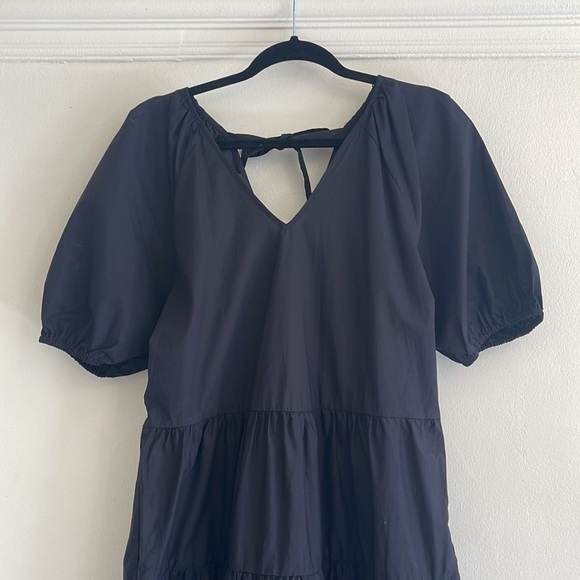 C & A Premium Black Midi Poplin Dress | Size Large | Prima Cotton - Picture 7 of 11